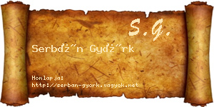 Serbán Györk névjegykártya